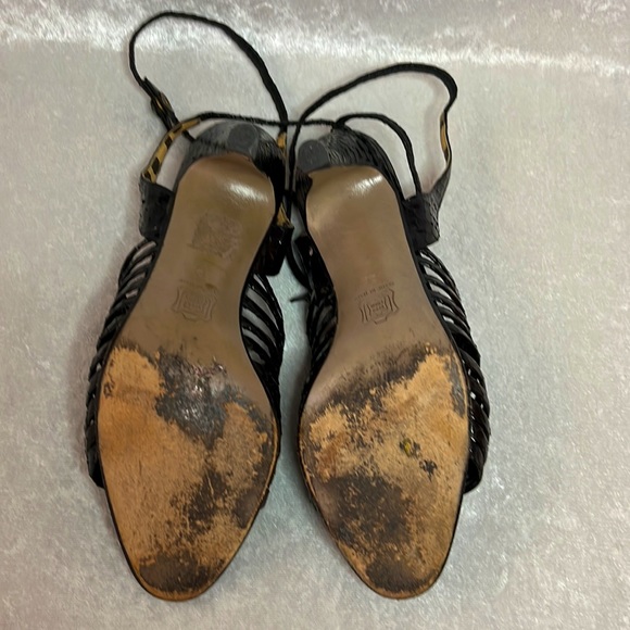 Valentino Snakeskin Black Ankle Strap Sandals - Picture 4 of 6